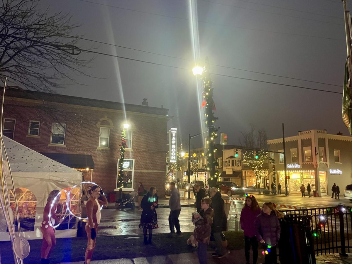Sylvanians are gathered downtown to celebrate the holidays through art and music. It is the 98th consecutive month of the Redbird event.