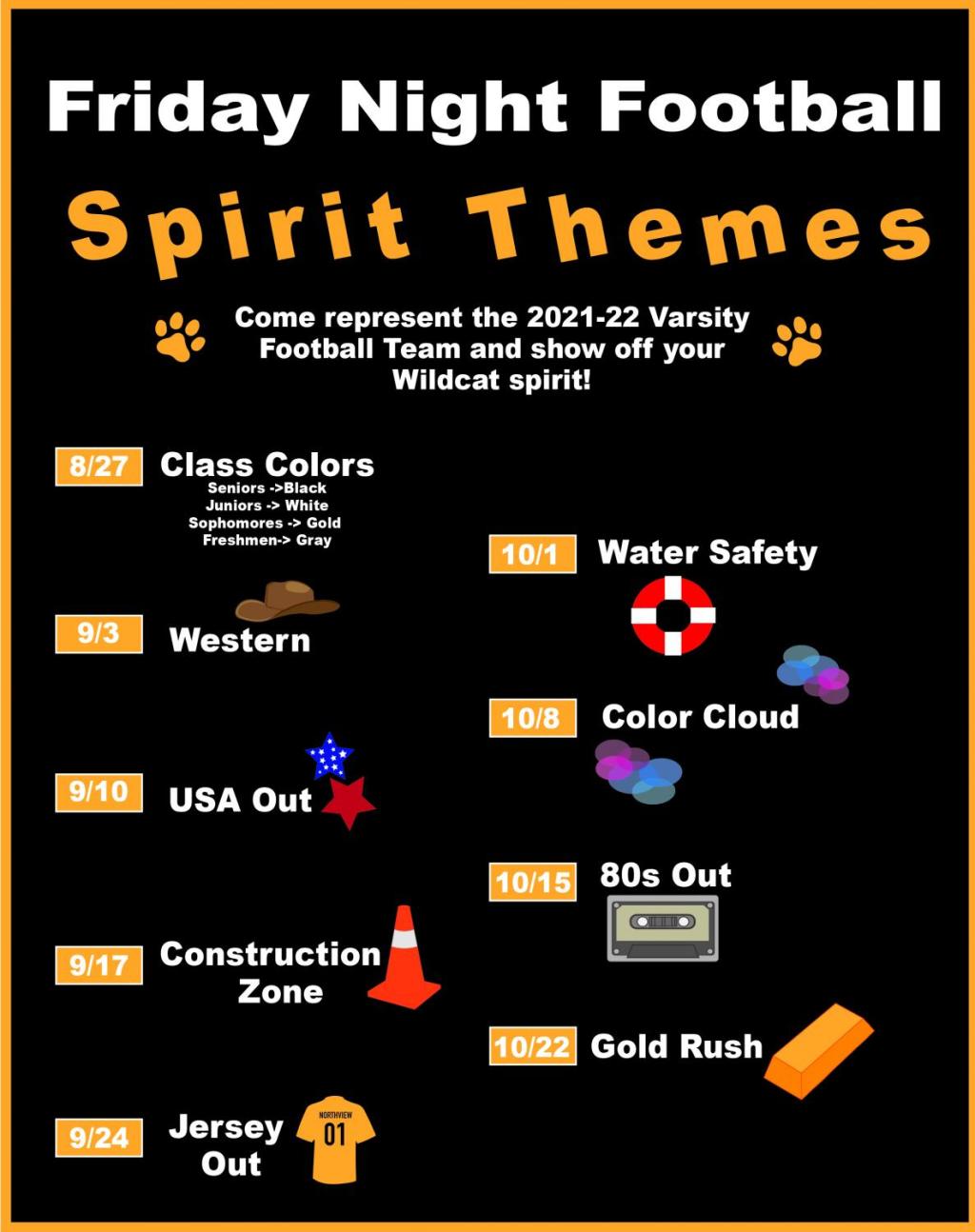 Friday Night Football Spirit&nbsp;Themes